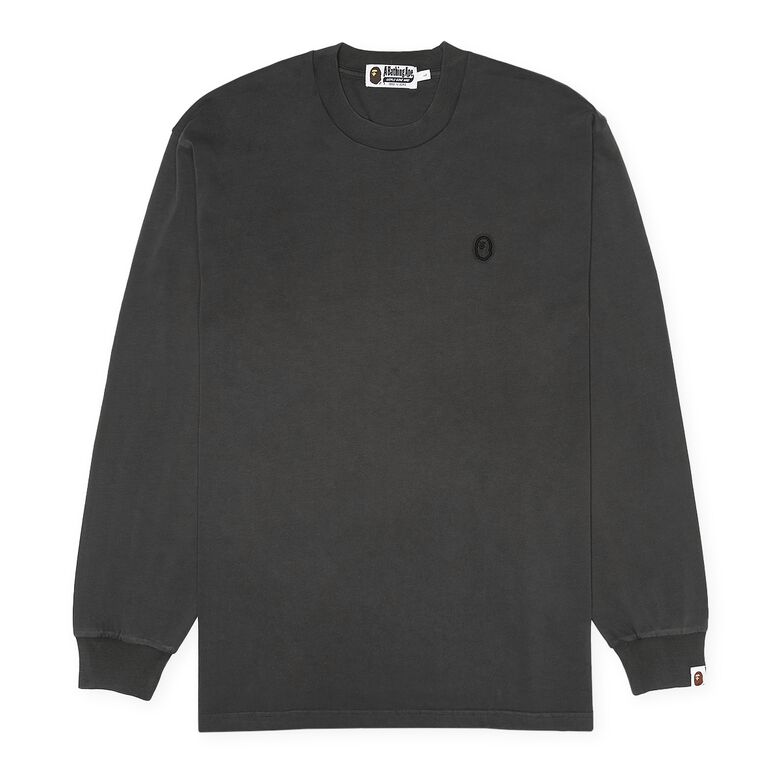 A Bathing Ape Ape Head One Point Garment Dyed Longsleeve M Black