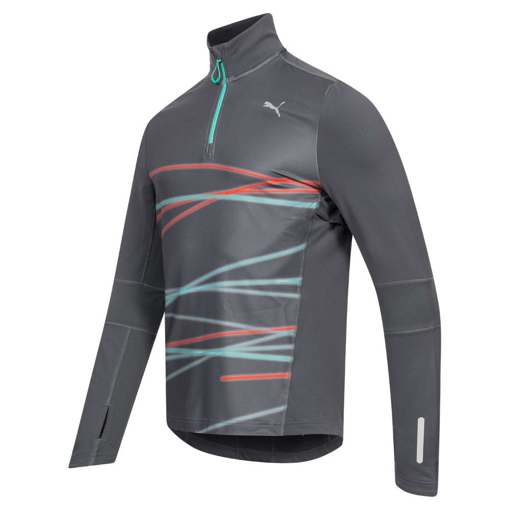 PUMA 1/2 Zip Herren Langarm Lauf Oberteil 512516-01