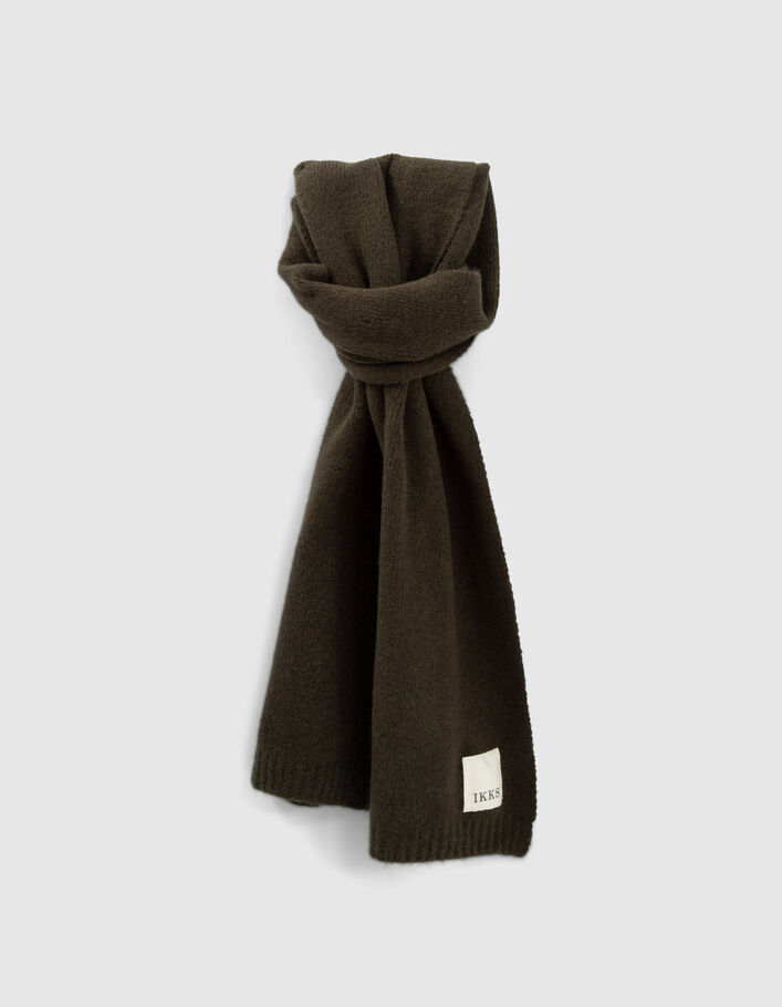 Set bonnet et écharpe kaki tricot Femme