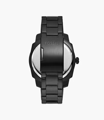 Fossil Machine Uhr 3-Zeiger-Werk Datum Edelstahl schwarz