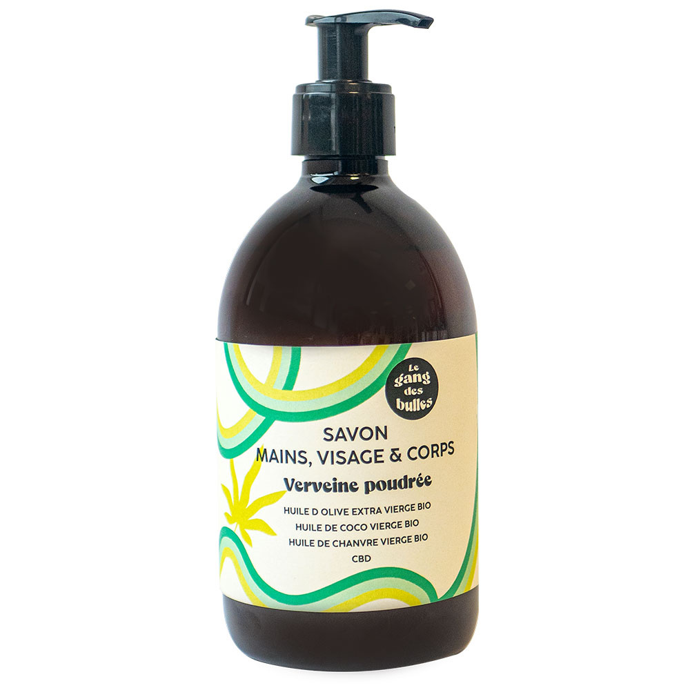 le gang des bulles Savon mains, visage  et  corps - verveine poudrée - 500 ml Savon