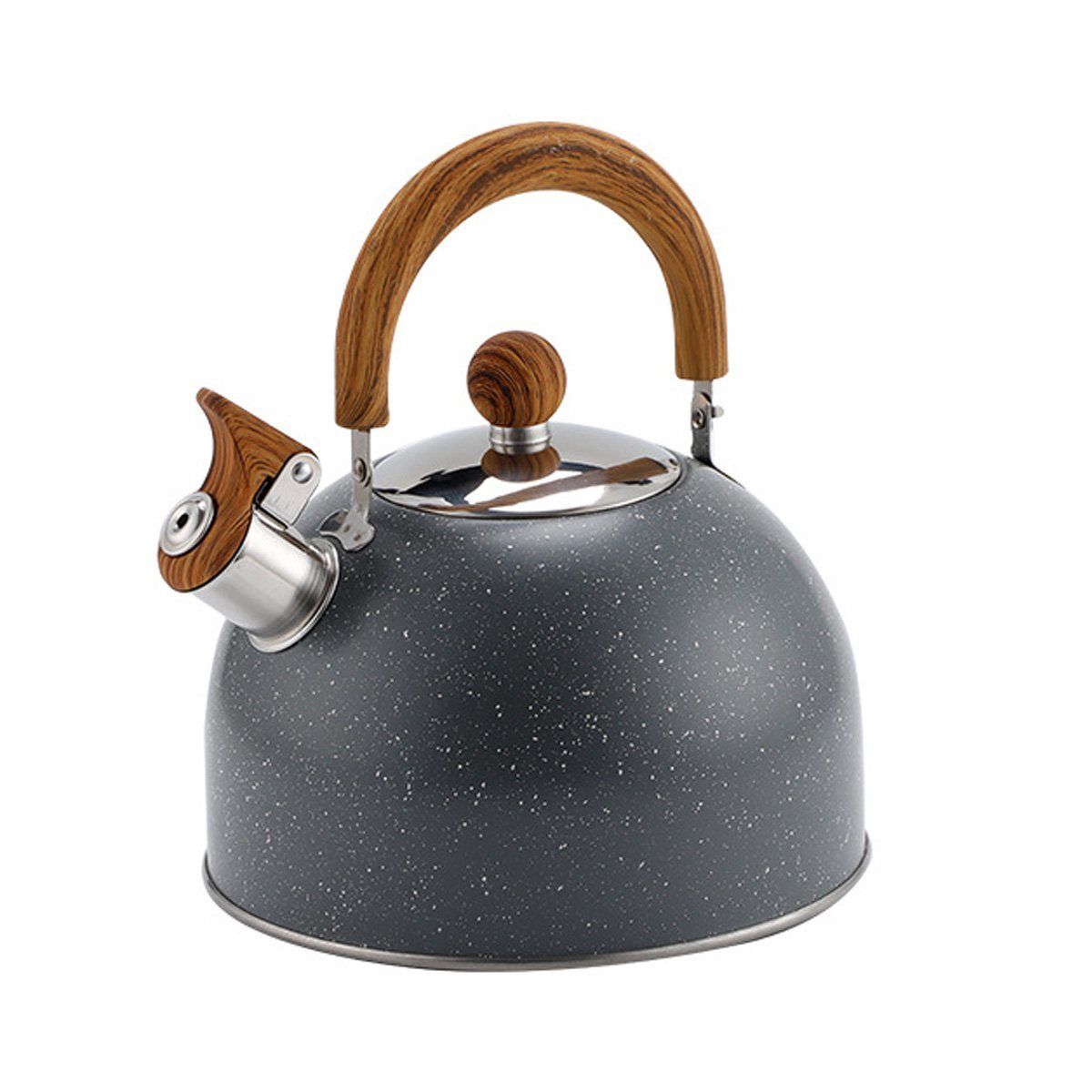 Novzep Wasserkessel Teekessel Induktion 2.5L,Edelstahl Pfeifkessel Tea Kettle mit Griff, Edelstahl, für GlasKeramikherd, Gas für Alle Herdarten Elektroherd