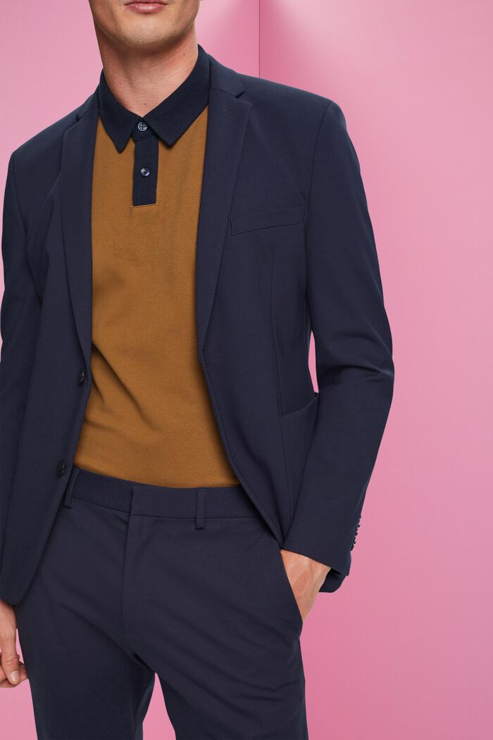 Einreihiger Piqué-Jersey-Blazer