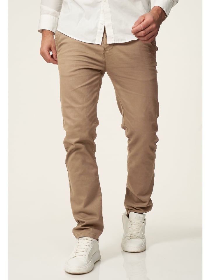 DAILY COTTON Chinohose - DCPROVO Chino Hose Elastische Jeans Stoffhose Slim-Fit in Beige günstig kaufen