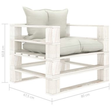 vidaXL Loungesofa Garten-Palettensofa mit Kissen in Beige Holz, 1 Teile