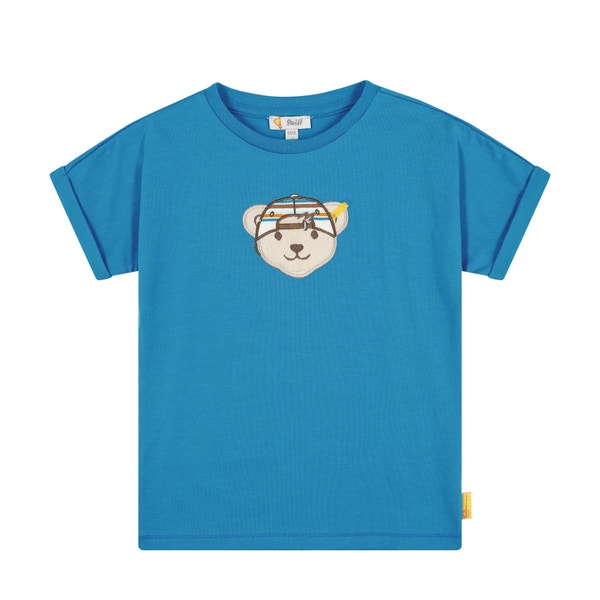 T-Shirt kurzarm, mittelblau für Jungs