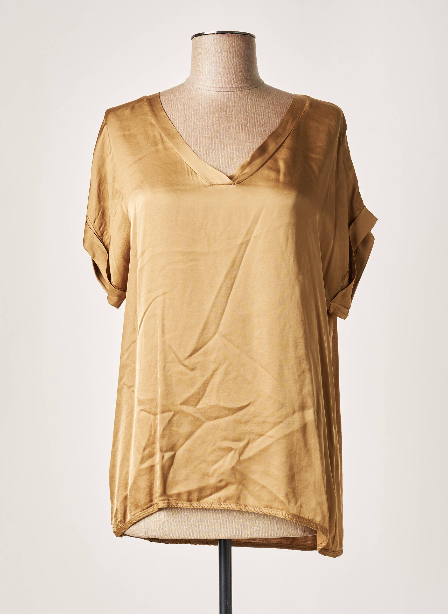 Lauren Vidal Tuniquemanchecourte Femme couleur marron