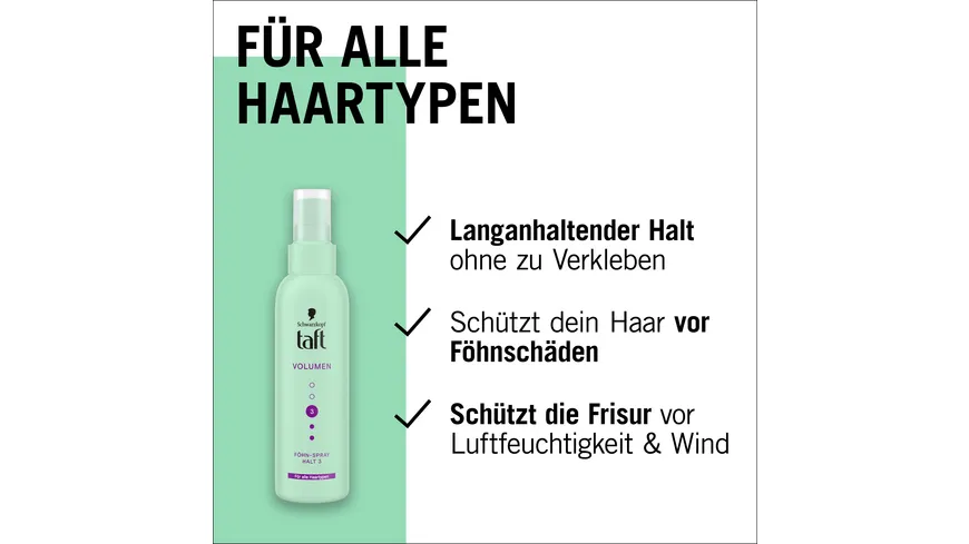 TAFT Föhn-Spray Volumen 150ml - Haltegrad 3 - mittlerer Halt 150 ml
