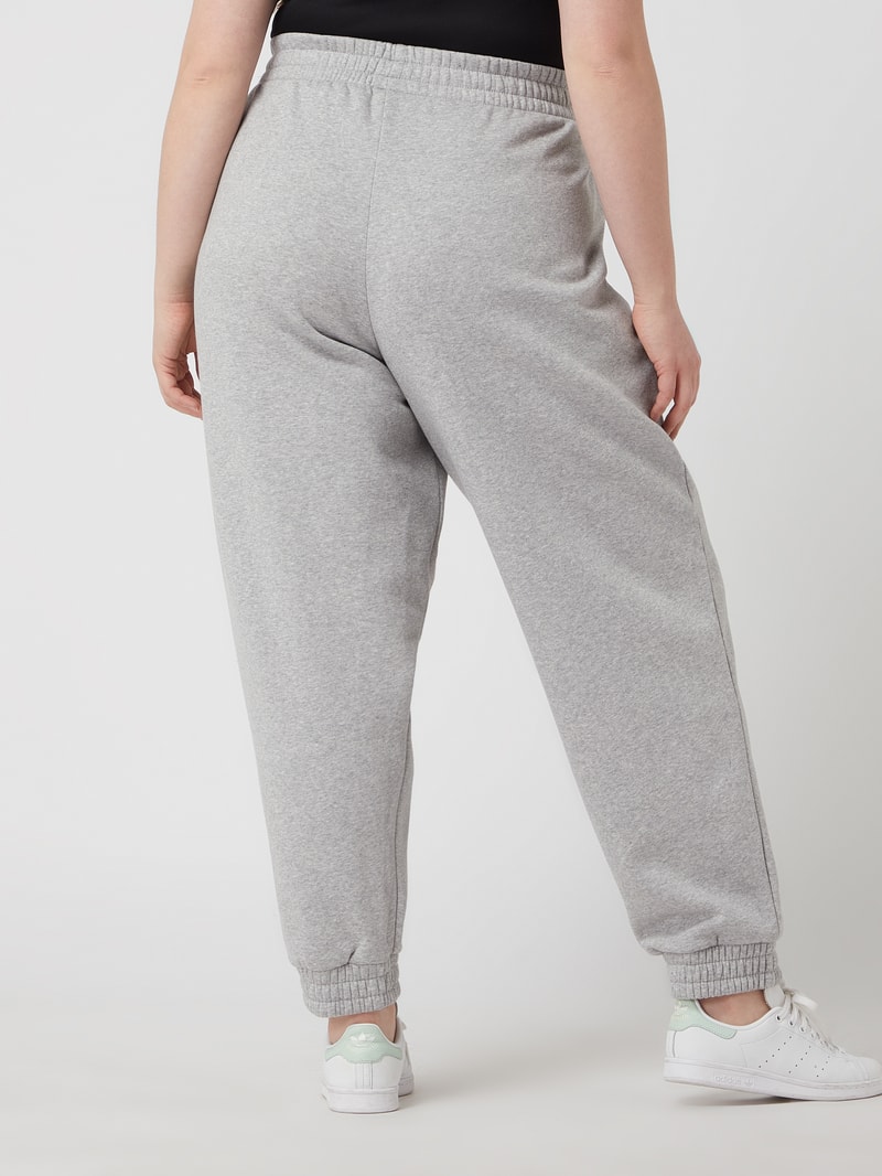 PLUS SIZE Loose Fit Sweathose mit Eingrifftaschen in hellgrau meliert