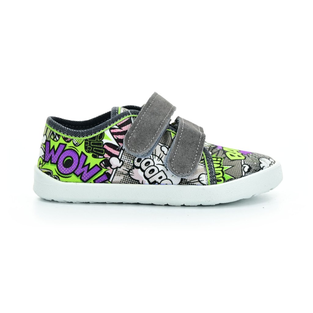 Ef Seledyn Graffiti schwarze Barfußsneaker
