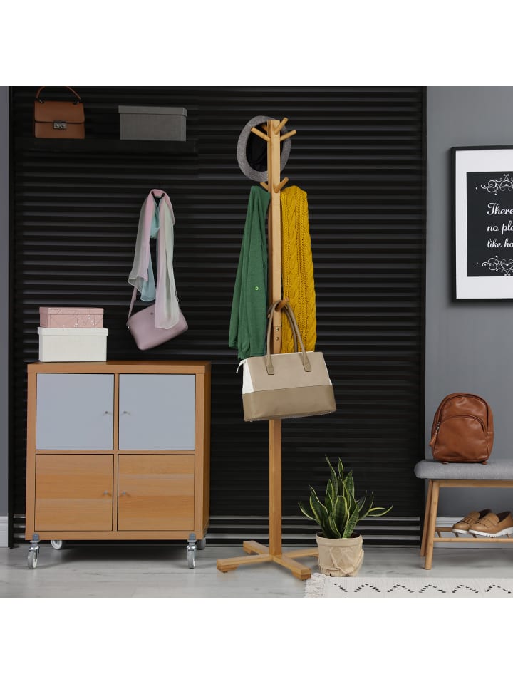 relaxdays Garderobenständer in Natur - (B)50 x (H)179,5 x (T)50 cm günstig kaufen onesize