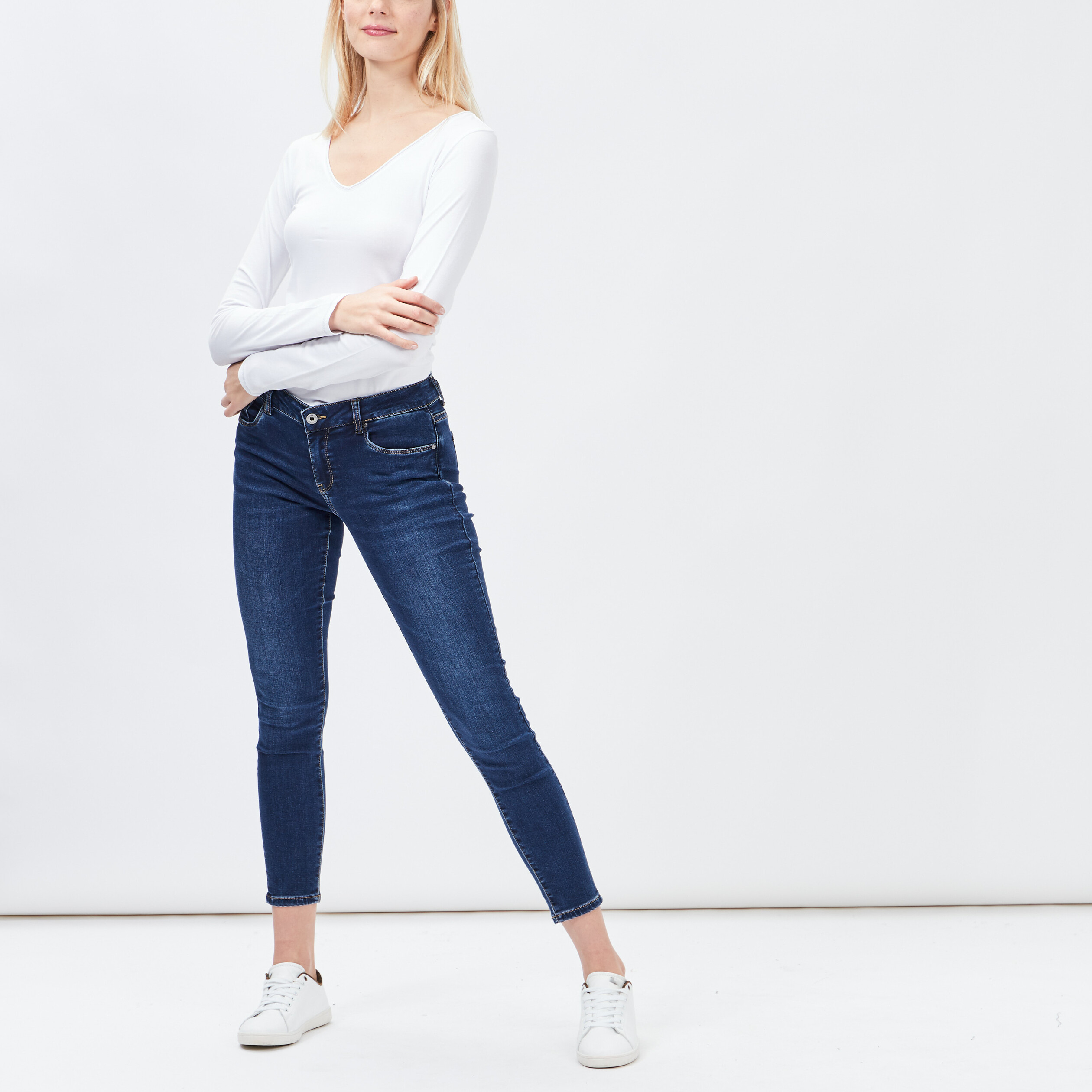 T-shirt manches longues blanc femme | La Halle