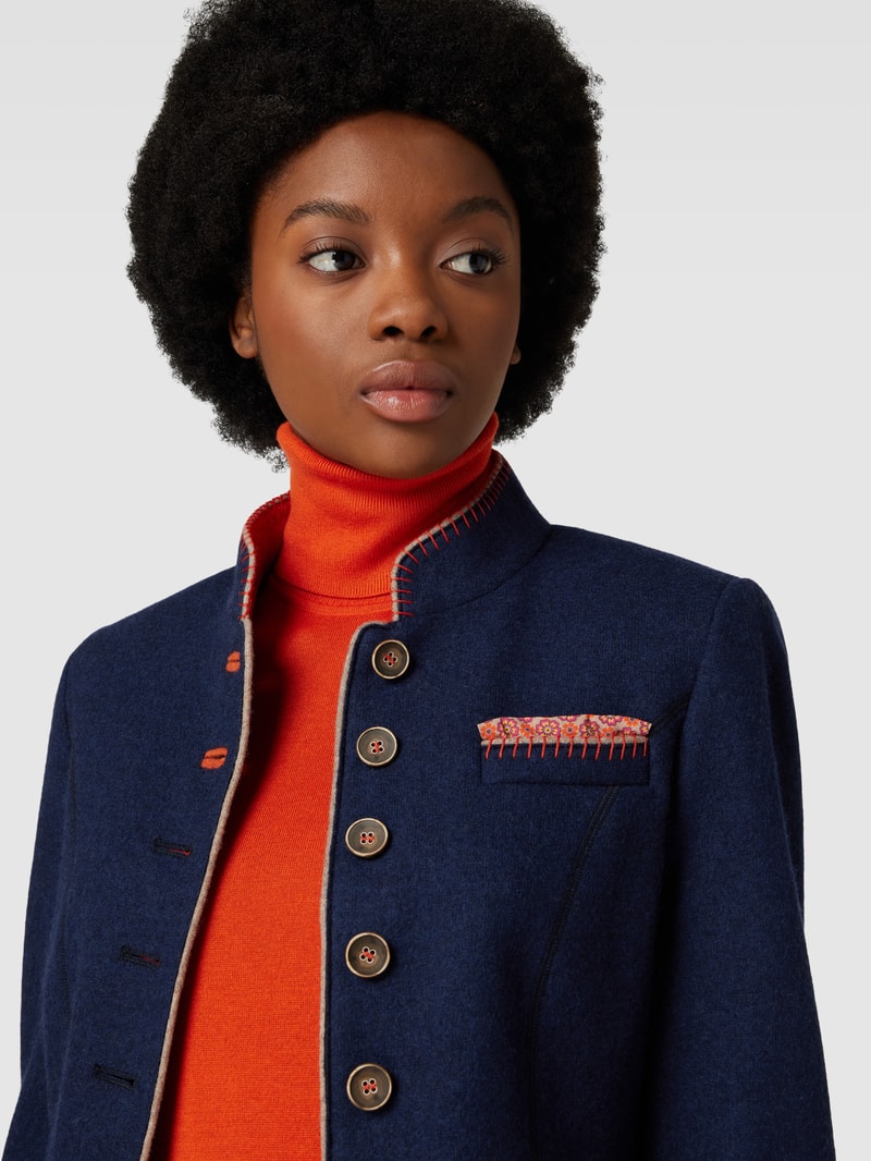 Blazer mit Kontrastbesatz in marineblau