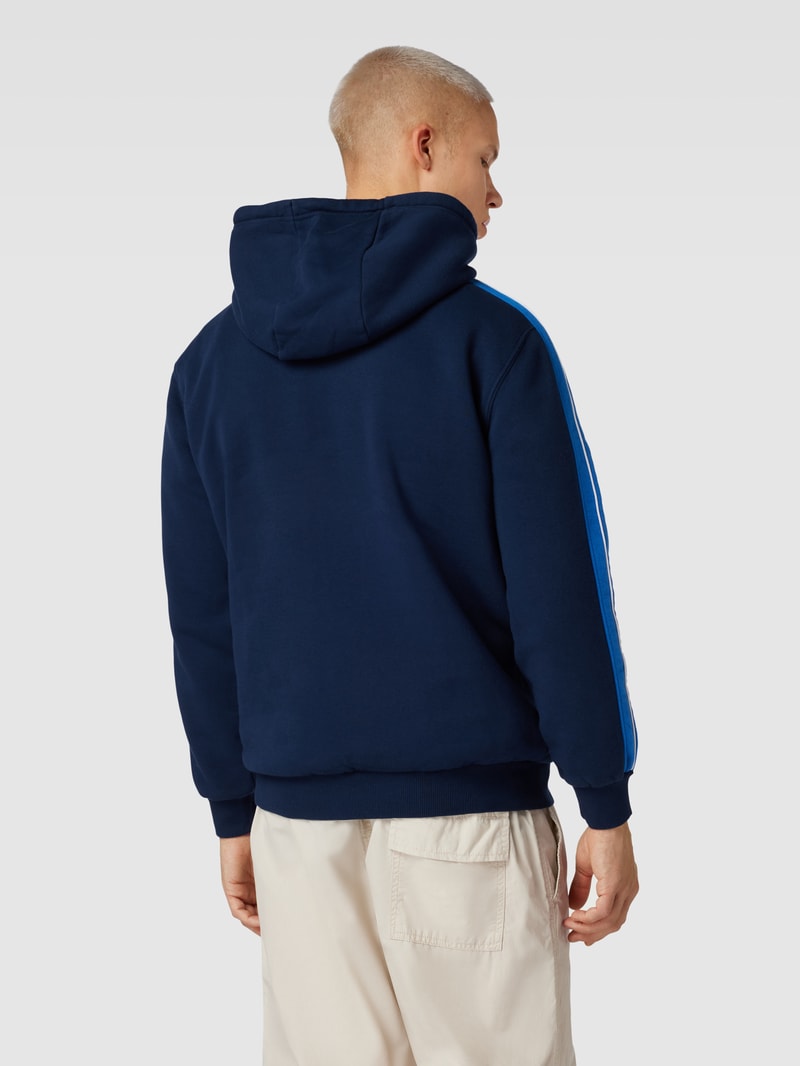 Hoodie mit Label-Stitching Modell 'Paiger' in marineblau