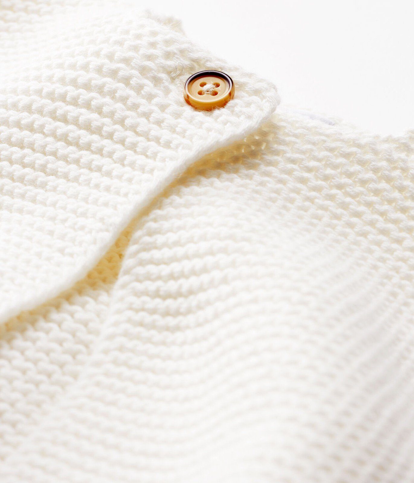 Petit Bateau Strickjacke Petit Bateau Baby Strickjacke cardigan weiß creme Krausstrick