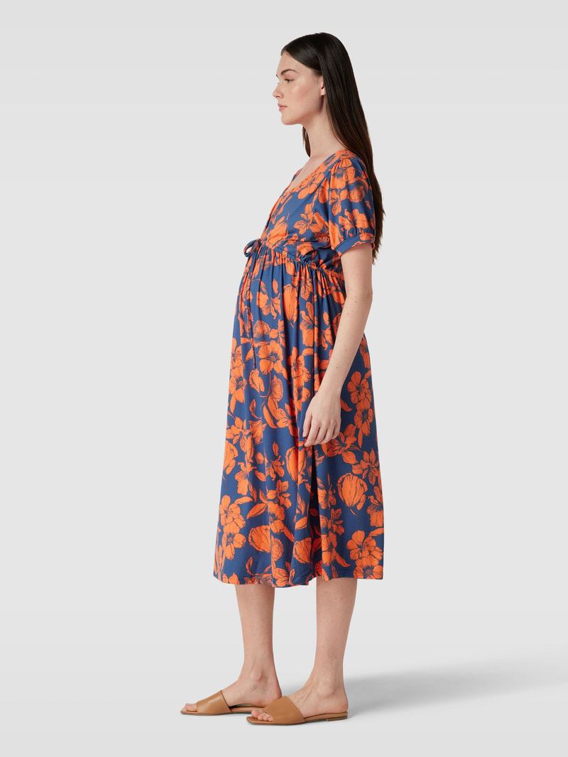 Umstands-Kleid mit Still-Funktion Modell 'Blume' in blau