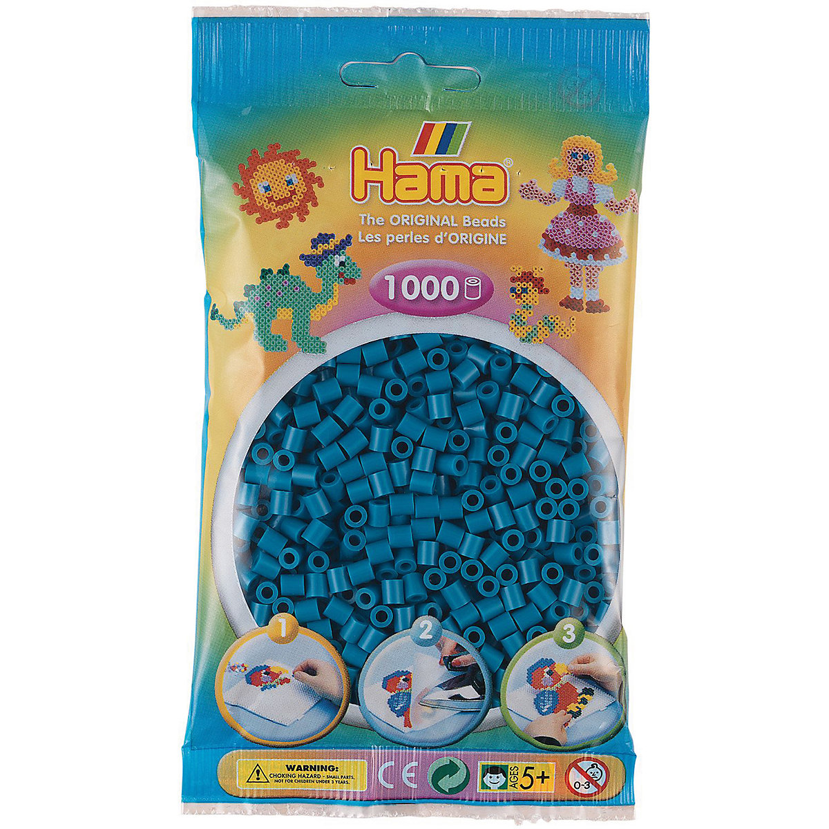 HAMA 207-83 Beutel midi-Perlen, 1.000 Stück, Petrol
