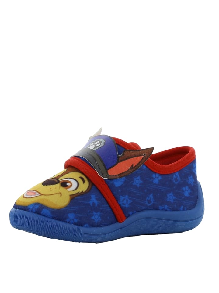 Paw Patrol Hausschuhe mit Paw Patrol Chase Motiv, in Blau, Klettverschluss günstig kaufen
