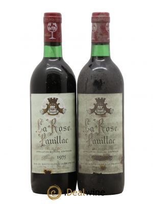 La Rose Pauillac  1975 - Lot de 2 Bouteilles