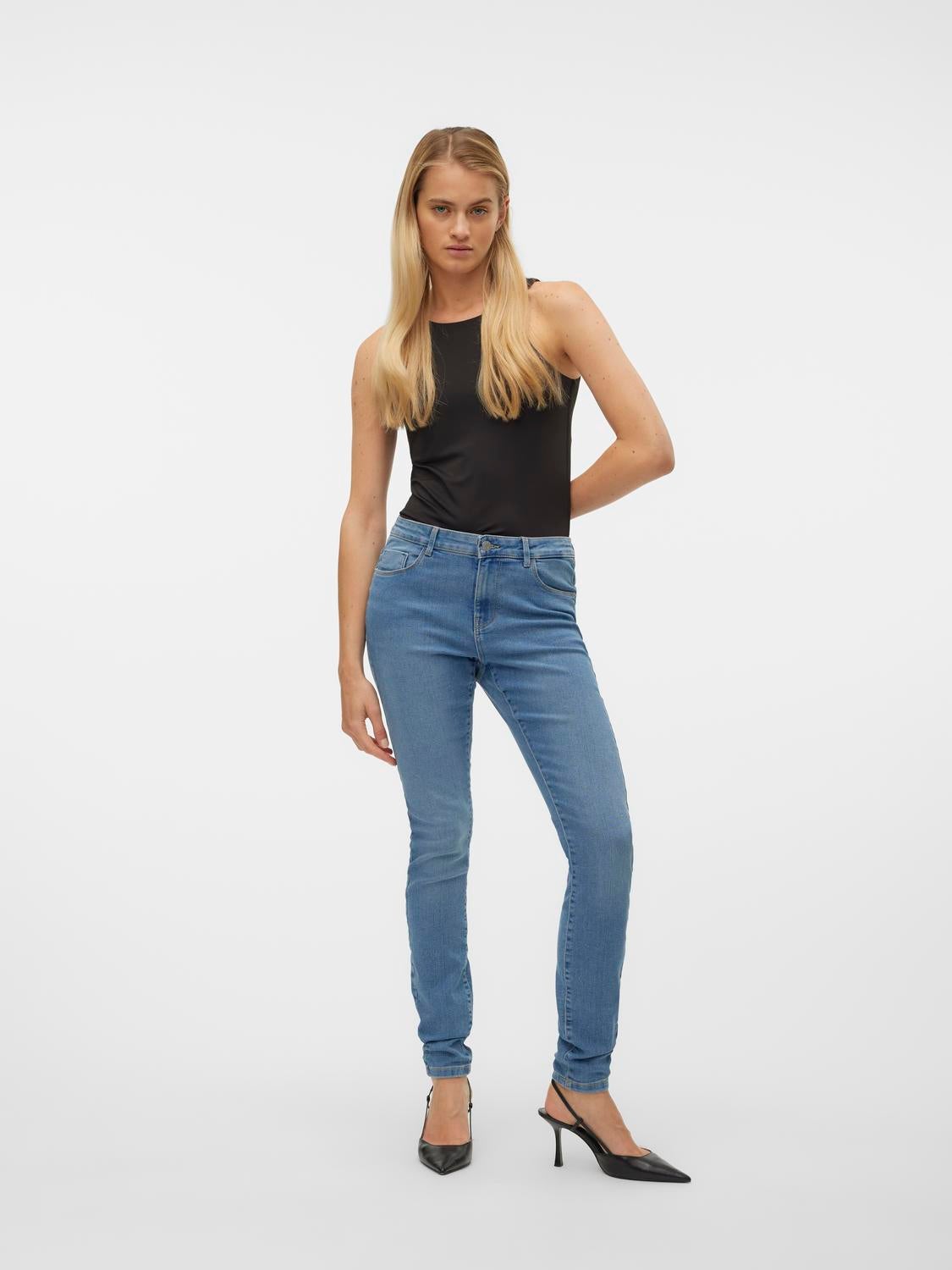 VMELLY Mid Rise Skinny Fit Jeans