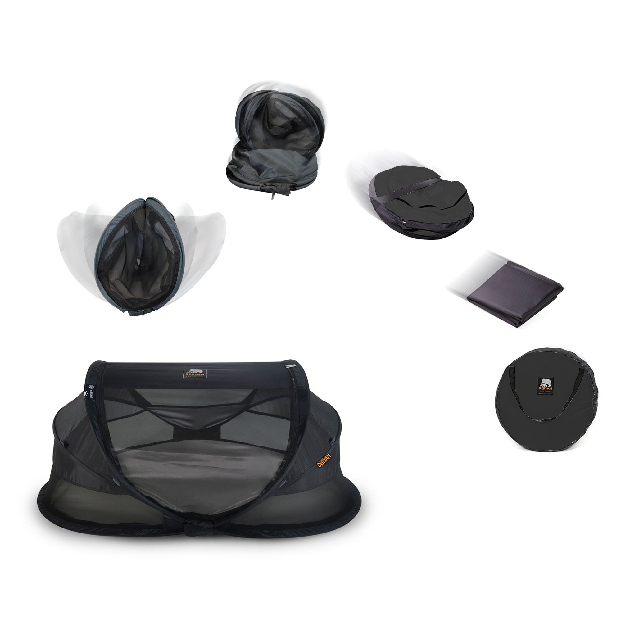 Deryan Baby Luxe Schwarz Campingbett