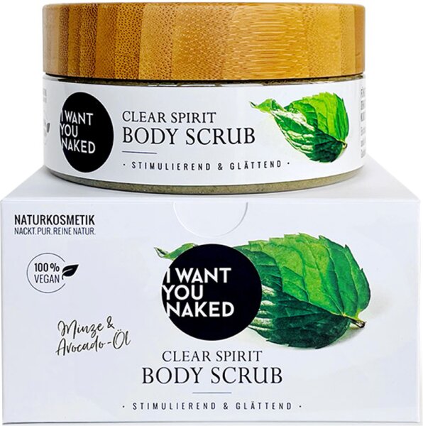 I Want You Naked Clear Spirit Minze & Avocado-Öl Körperpeeling