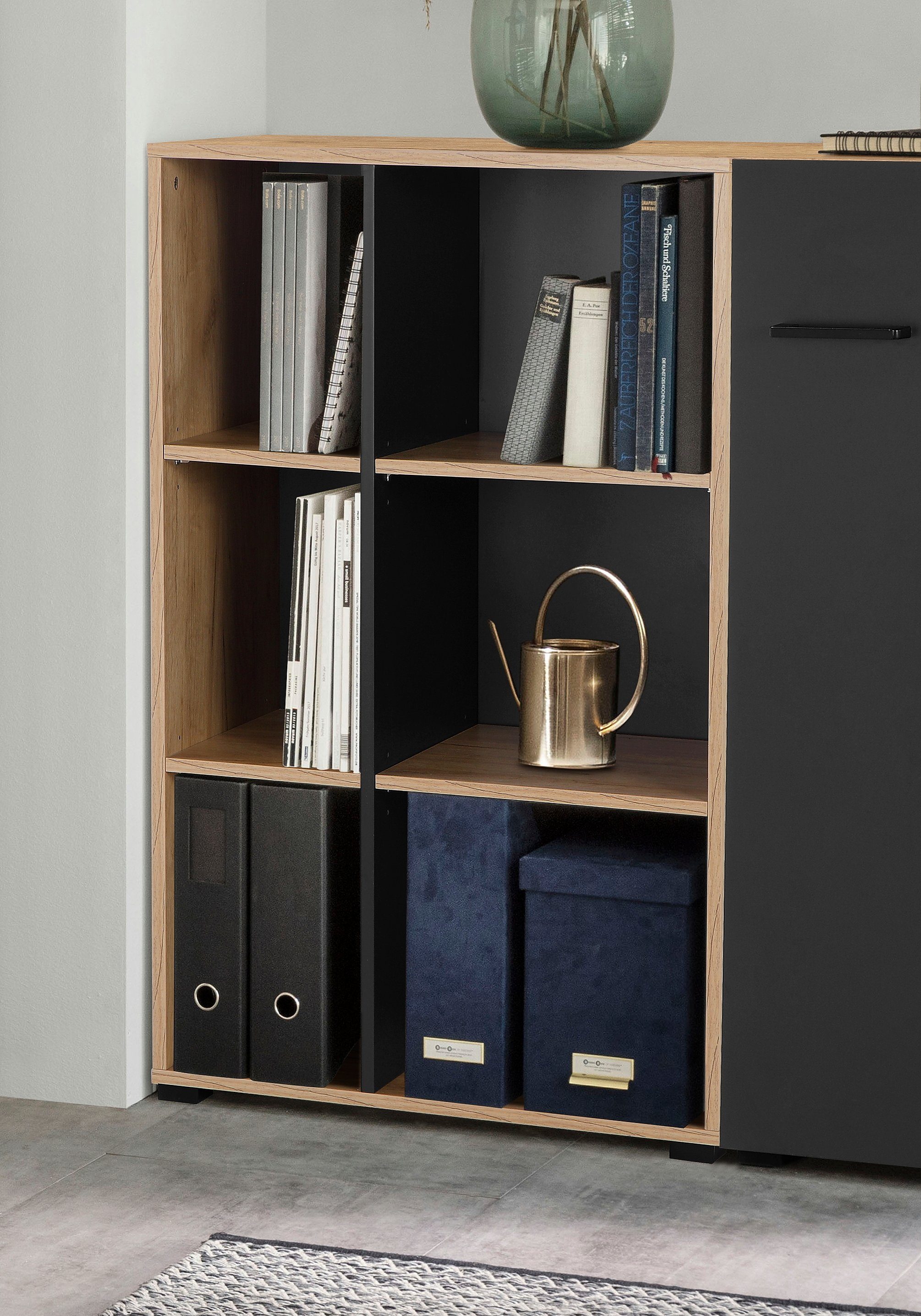 Places of Style Aktenregal Moid, Bücherregal, Maße 64,5x40x106 cm, 6 Fächer für viel Stauraum