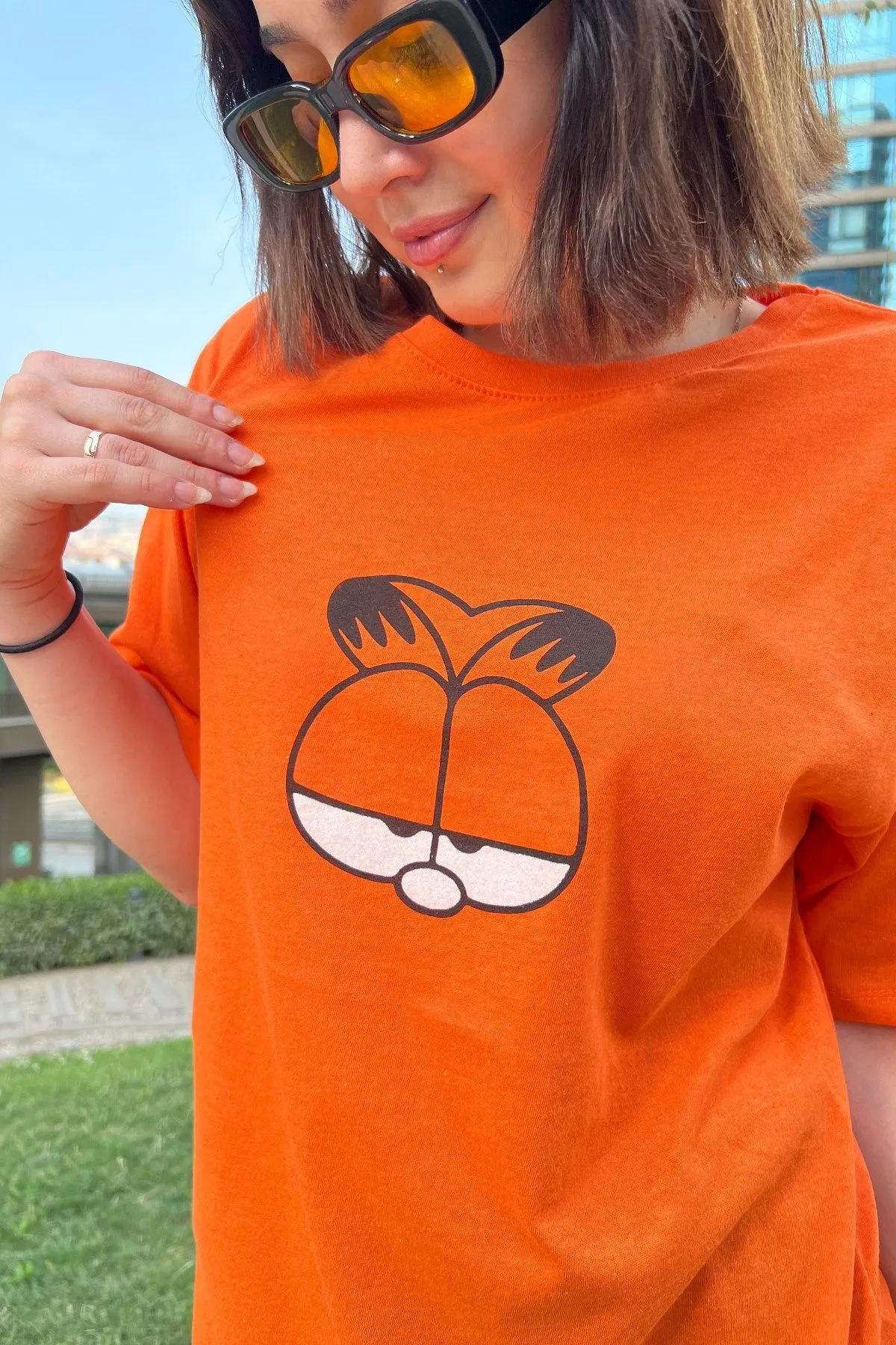 My Blog  Garfield bedrucktes orangefarbenes Oversize-Unisex-T-Shirt