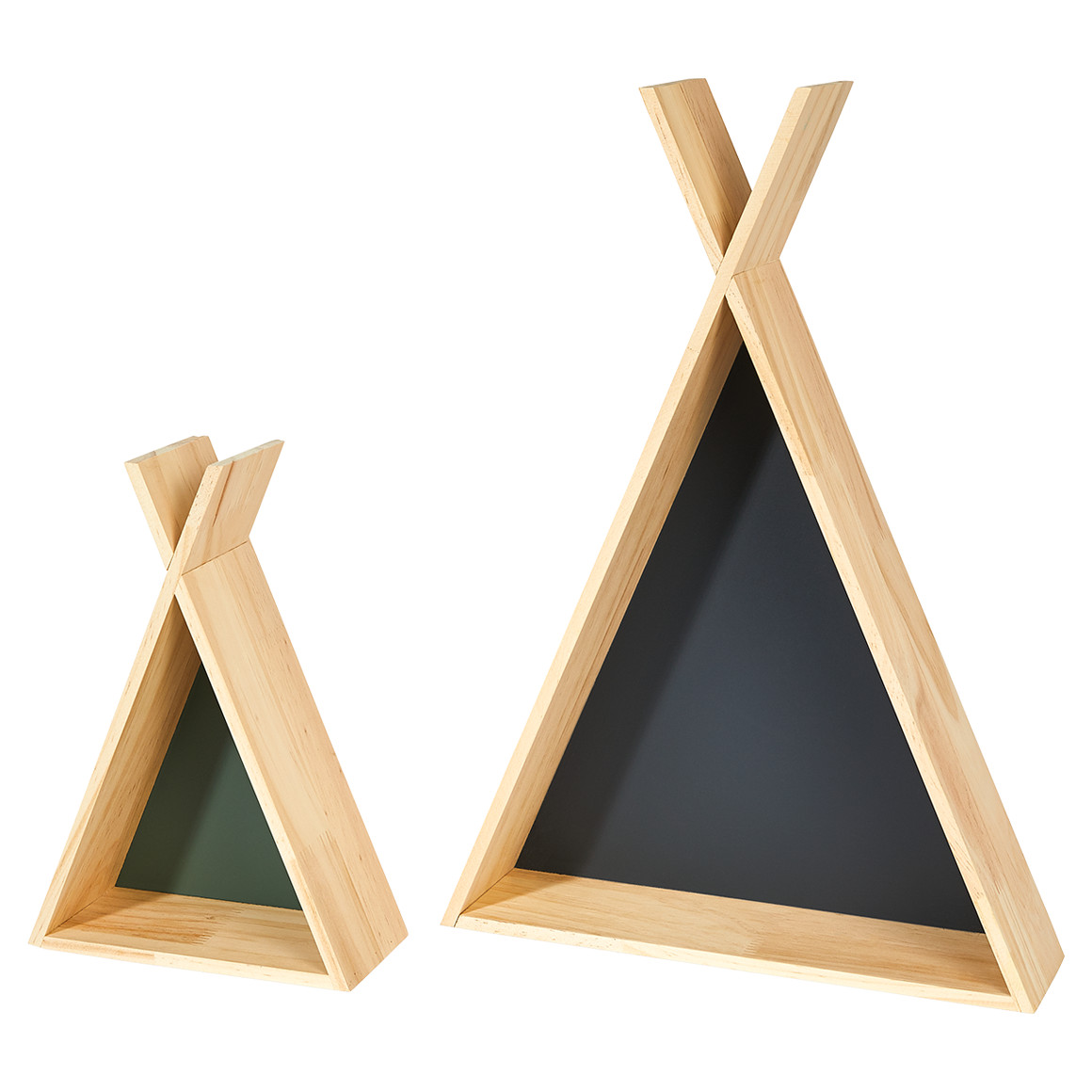 2 Wandregale in Tipi-Optik