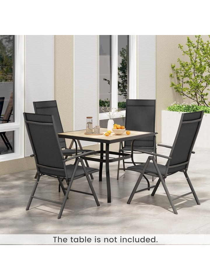 COSTWAY Gartenstuhl Hochlehner in Schwarz günstig kaufen onesize
