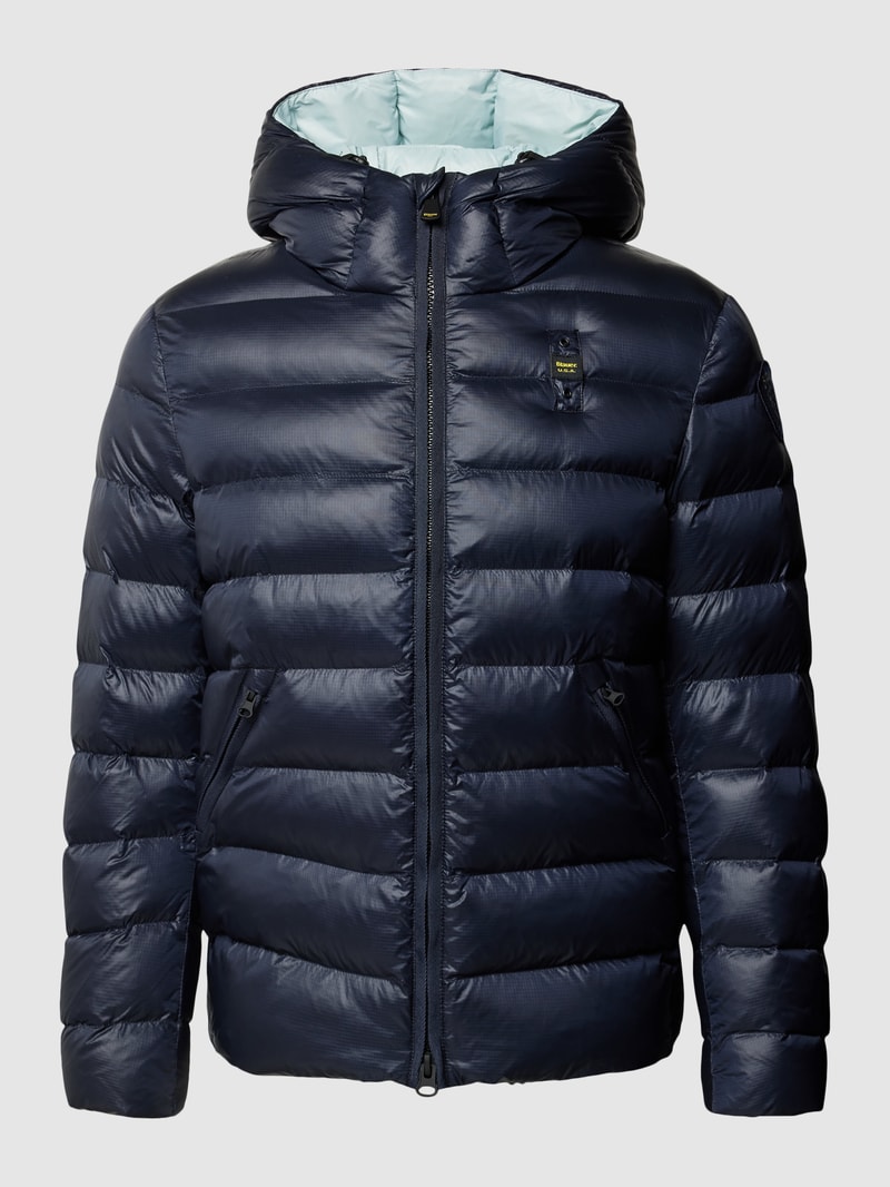 Steppjacke mit Label-Detail in marineblau