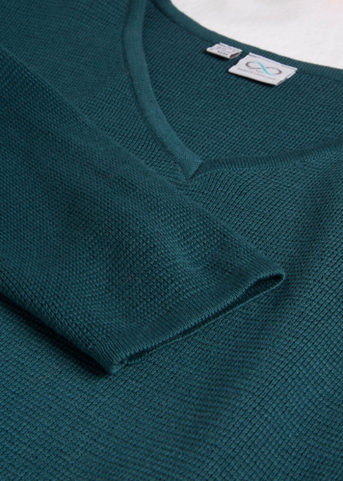Essential Milano Rib Pullover mit V-Ausschnitt