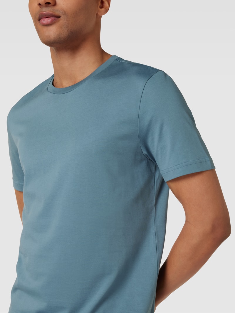 T-Shirt mit Rundhalsausschnitt in metallic türkis
