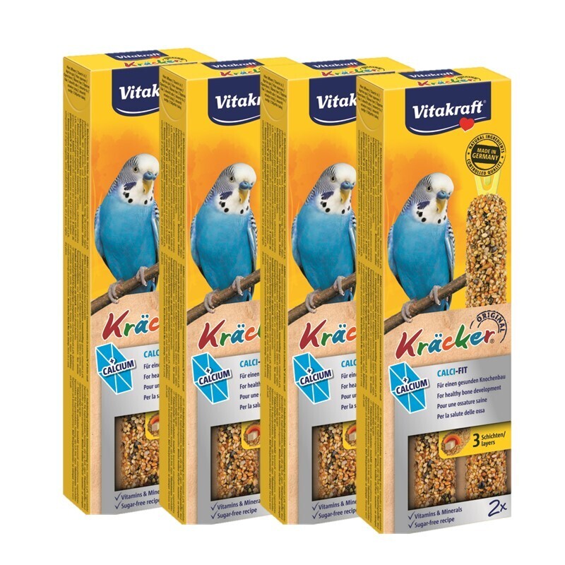 Vitakraft Snacks Vitakraft Kräcker Wellensittich 4x2er Calci-Fit