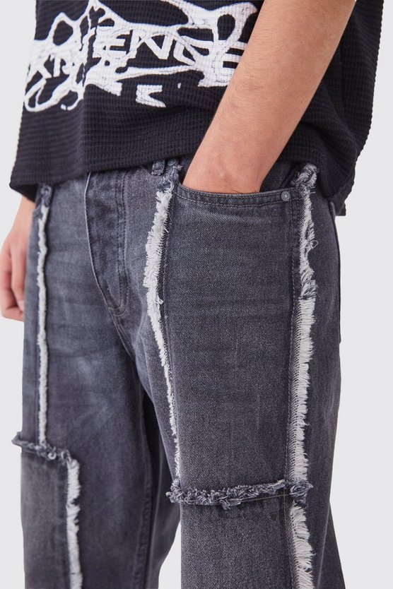 Lockere Jeans mit ausgefranstem Saum