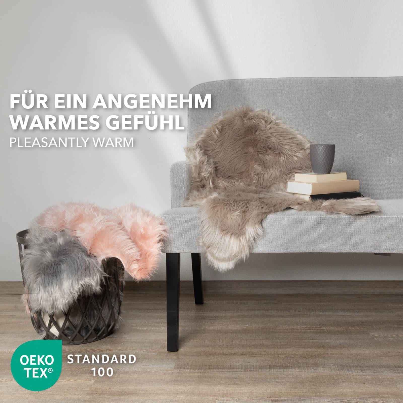 Fellteppich Kunstfellteppich Lia, Kubus, Erhältlich in 10 Farben