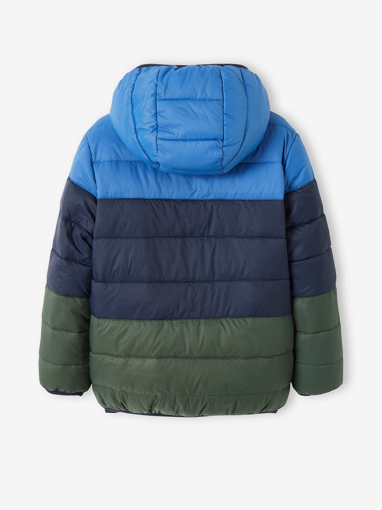 Doudoune légère réversible garçon colorblock anthracite