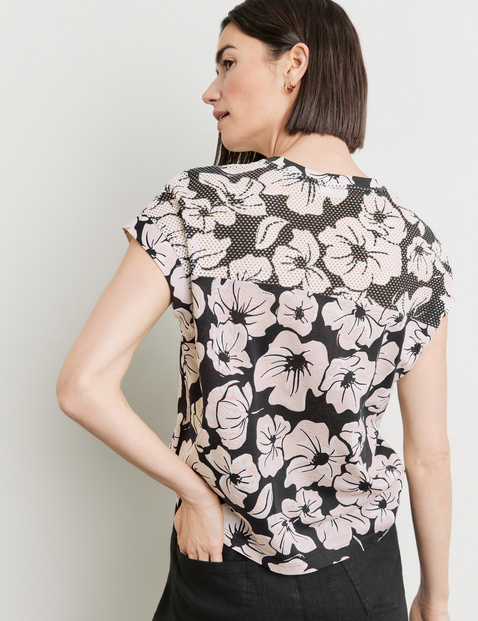 Kurzarmshirt mit Meshpasse