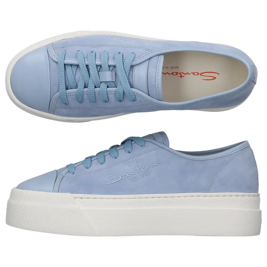 Santoni - Sneaker low Plateau 61229 Nubukleder - blau