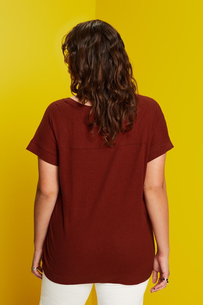CURVY T-Shirt aus Baumwolle-Leinen-Mix