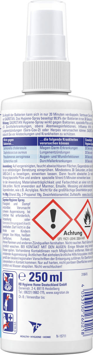 Desinfektionsspray Oberflächen, 250 ml