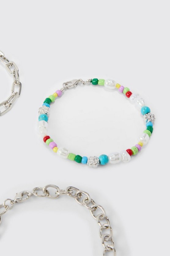 3er-Pack Perlen-Armbänder