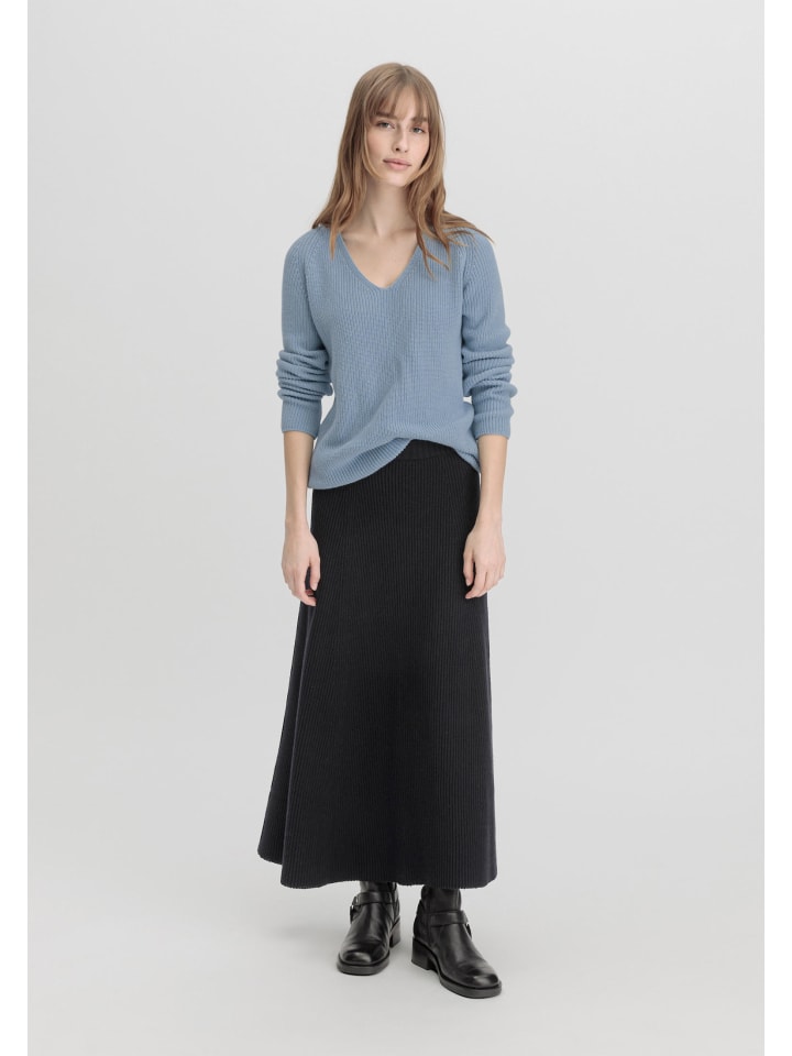 Hessnatur Strickrock Midi Regular in schwarz günstig kaufen