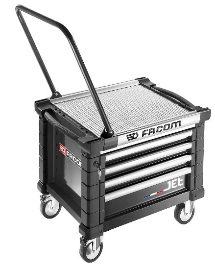 Carrello portautensili Facom JET.CR4NM3A Jet a 4 cassetti, basso, m3, nero