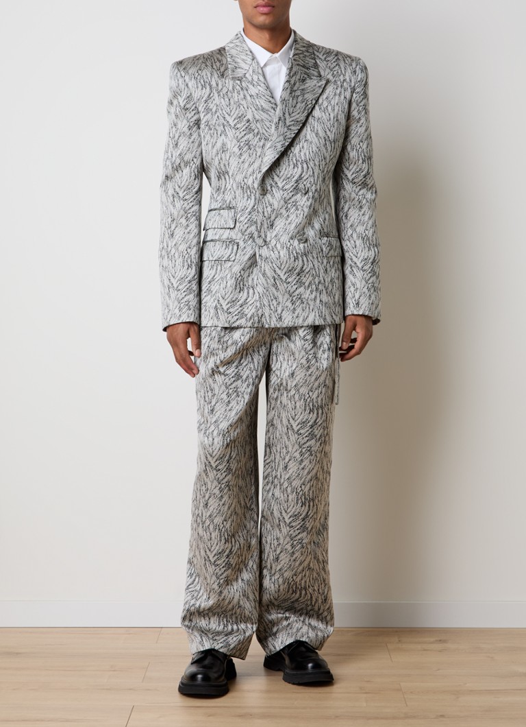 Pantaloni cu croi larg Louis Gabriel Nouchi, confecționați dintr-un amestec de lână de înaltă calitate și decorați cu un model jacquard.