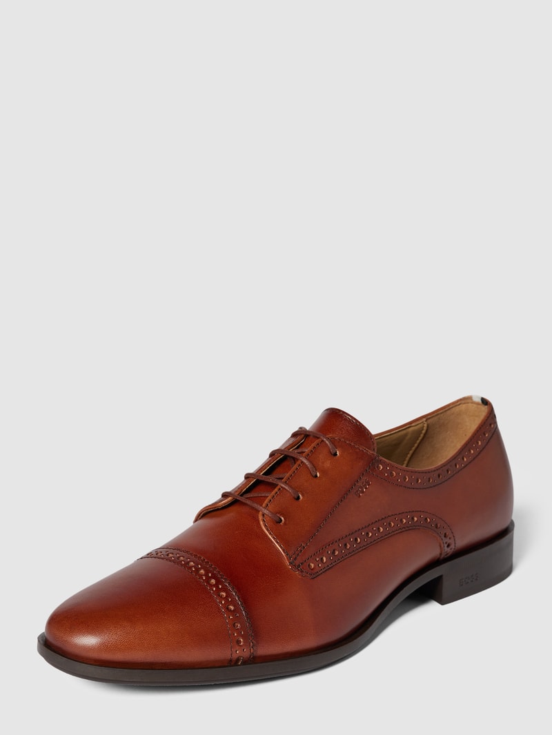 Derby-Schuhe aus Leder Modell 'Colby' in mittelbraun