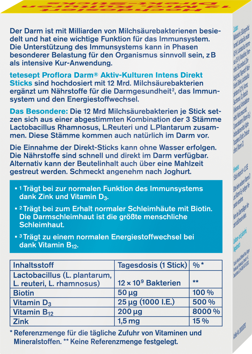 Proflora Darm Aktiv-Kulturen Direkt-Sticks 7 St, 14 g