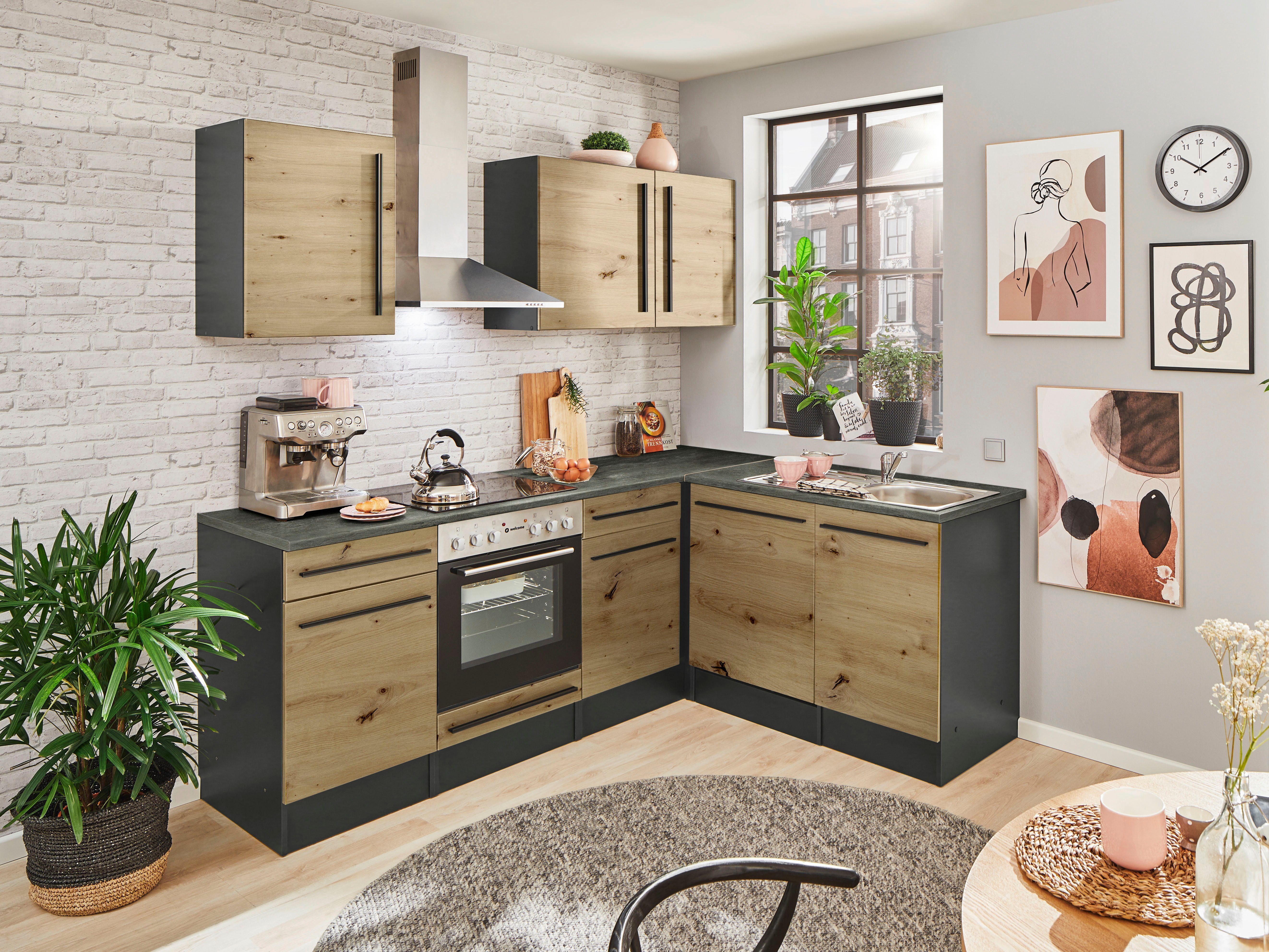 BASIC by Balculina Winkelküche Jazz, Stellbreite 220x175 cm, wahlweise mit E-Geräten