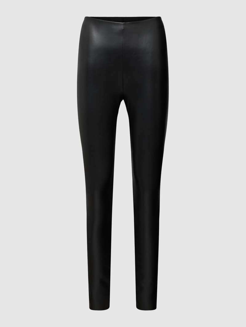 Leggings in Leder-Optik in schwarz