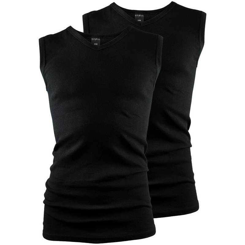 Black Snake 2 Pack V-Neck Muskelshirt Classic Unterhemd Herren